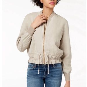 Lucky Brand Light Beige Bomber Jacket Size S